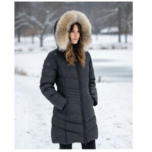 PAJAR Canada Cougar Down Fox / Rabbit Fur Black Parka, Womens Size XL
